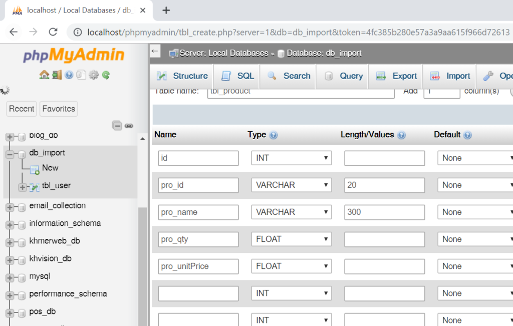 step 6: Generate SQL insert statement in excel worksheet to run in MySql